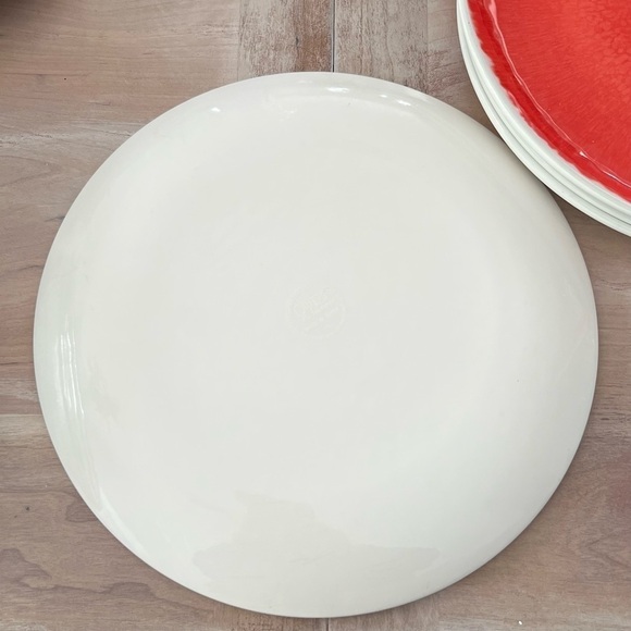 Pier One Melamine Plate Set of 6 Orange 10.75in Dinner Ware Reusable Tablescape - Picture 4 of 5